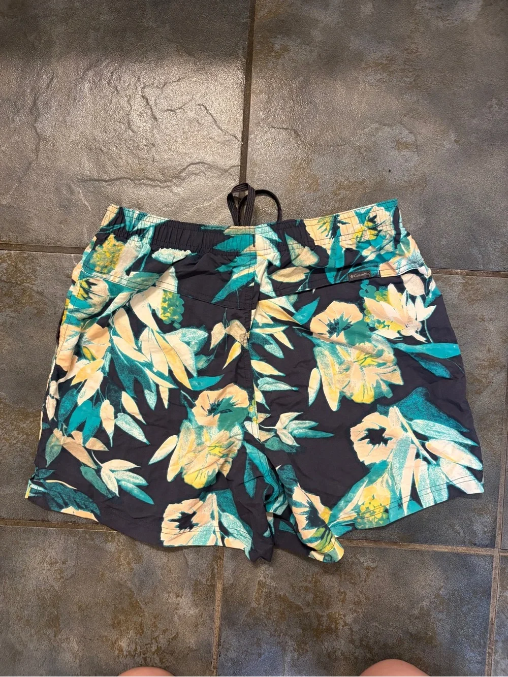 Columbia Blue/Yellow Floral Shorts - 5” inseam